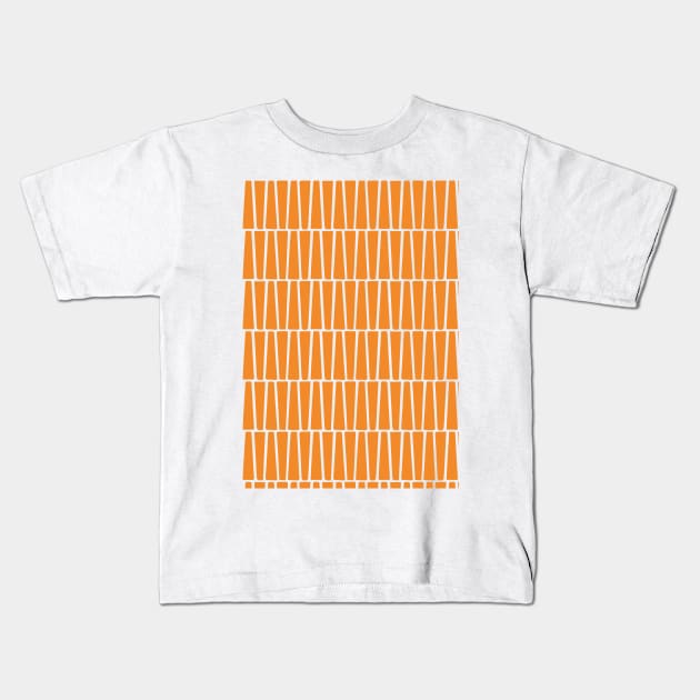 Orange Atomic Age MCM Blocks Kids T-Shirt by tramasdesign